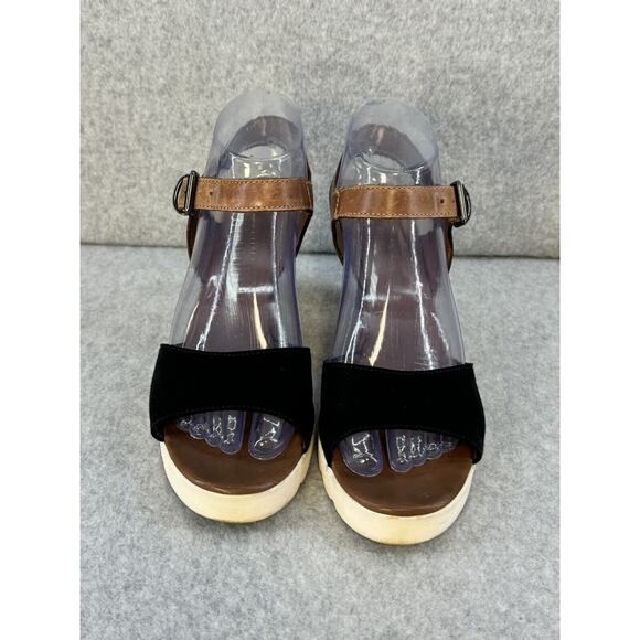 Michele Lopriore Milano Espadrille Wedge Sandals Black/Brown Sz 39 - SEE PICS - Picture 2 of 10